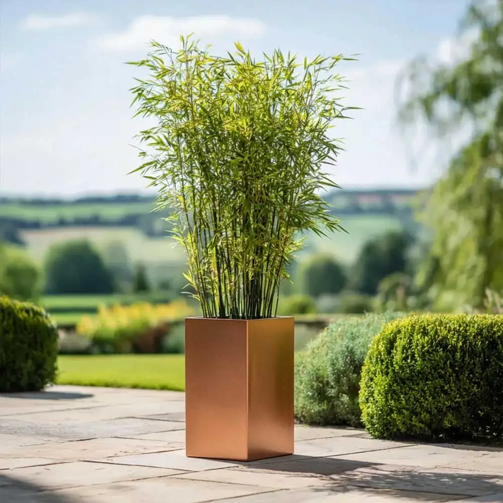 Zinc Galvanised Tall Square Planter - Image 32