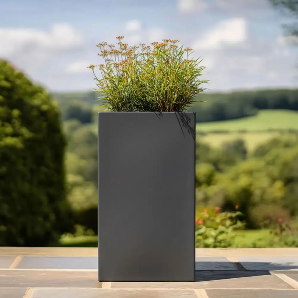Zinc Galvanised Tall Square Planter - Image 72