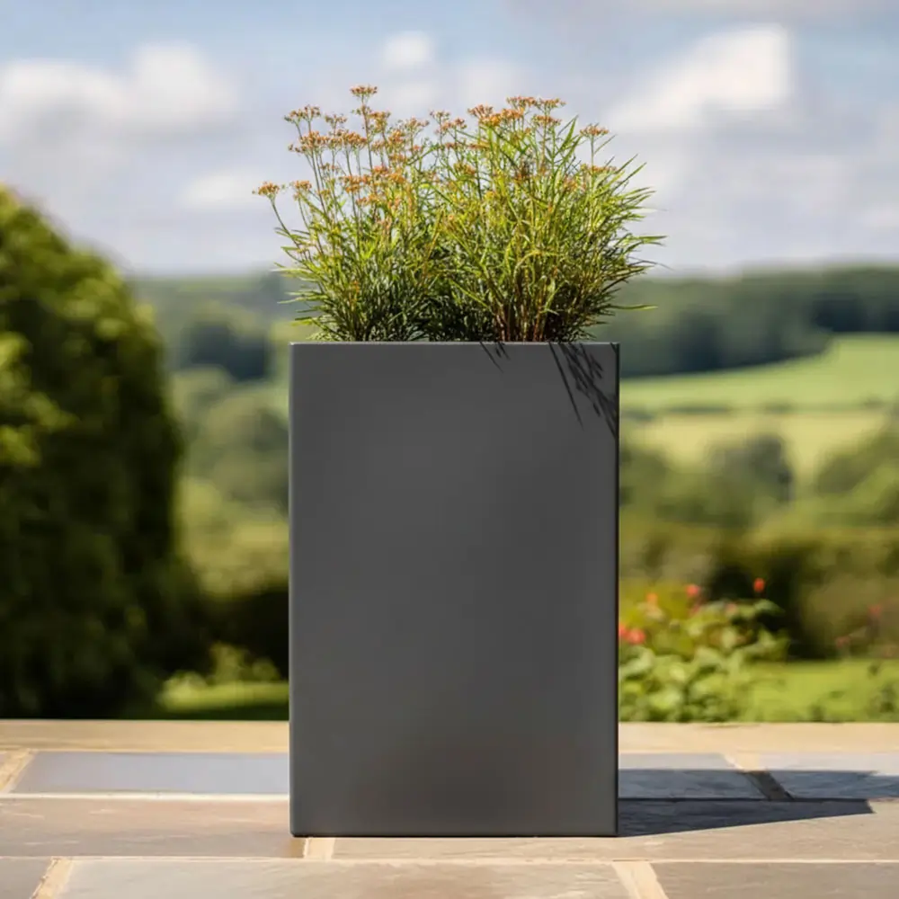 Zinc Galvanised Tall Square Planter - Image 73