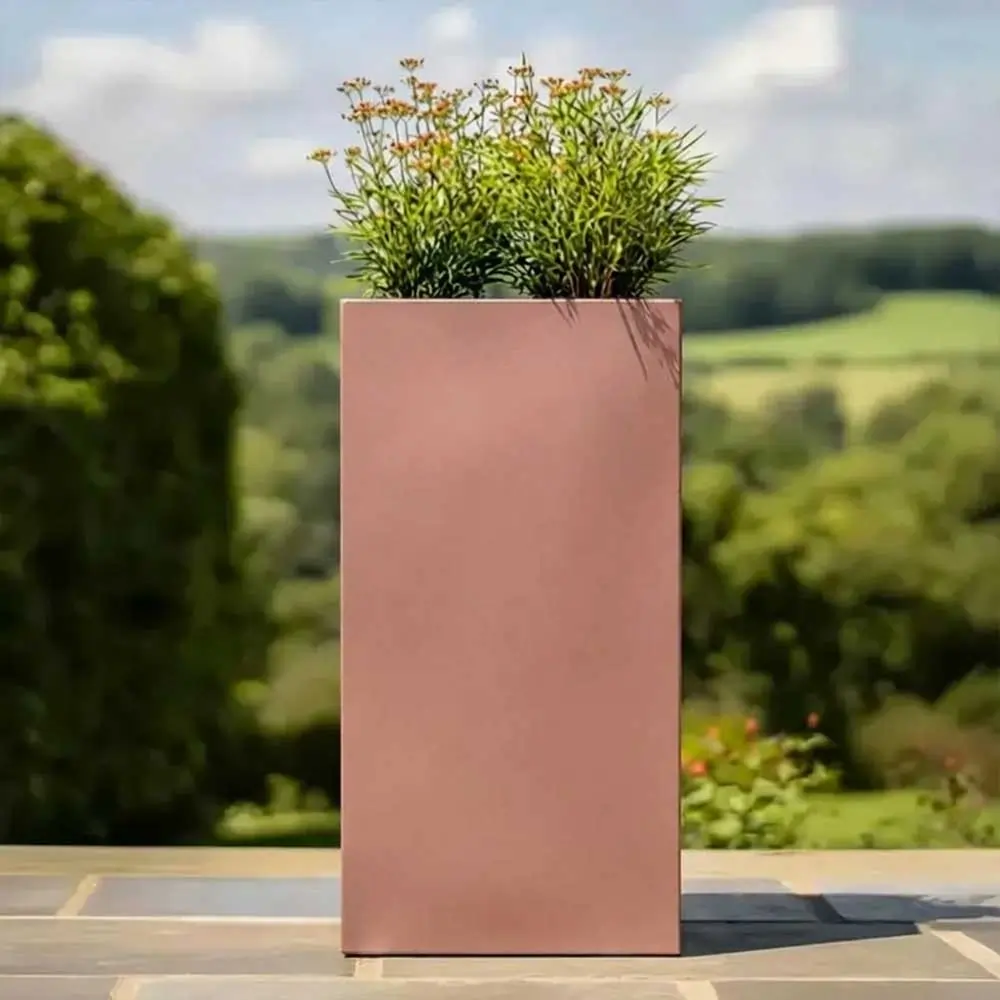 Zinc Galvanised Tall Square Planter - Image 91