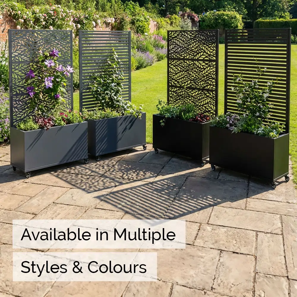 Zinc Galvanised Metal Trellis Planter with Wheels - Image 39