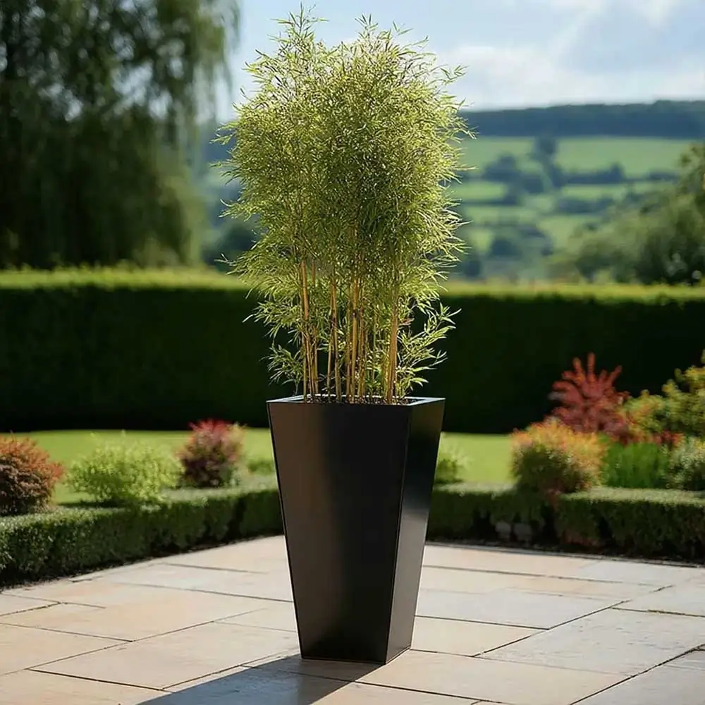 Zinc Galvanised Tapered Square Planter - Image 12
