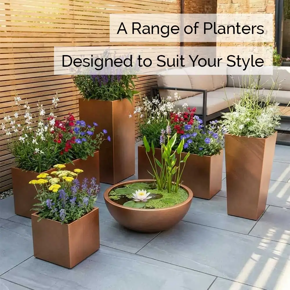 Zinc Galvanised Tapered Square Planter - Image 24