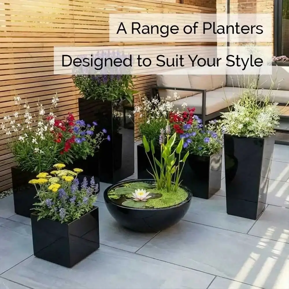 Zinc Galvanised Tapered Square Planter - Image 36