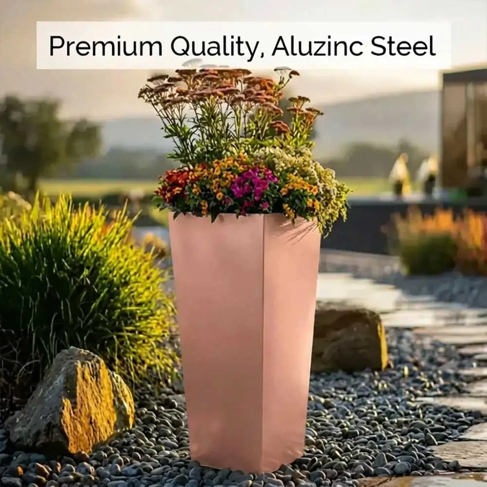 Zinc Galvanised Tapered Square Planter - Image 57