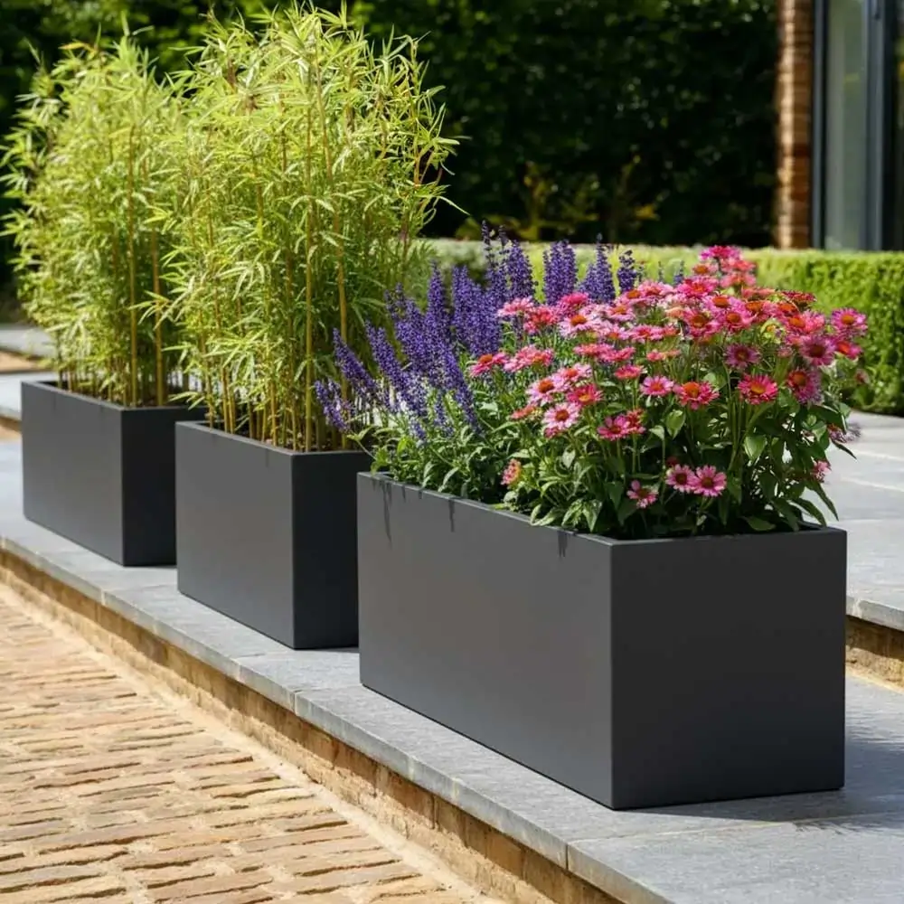 Zinc Galvanised Trough Metal Planter - Image 113