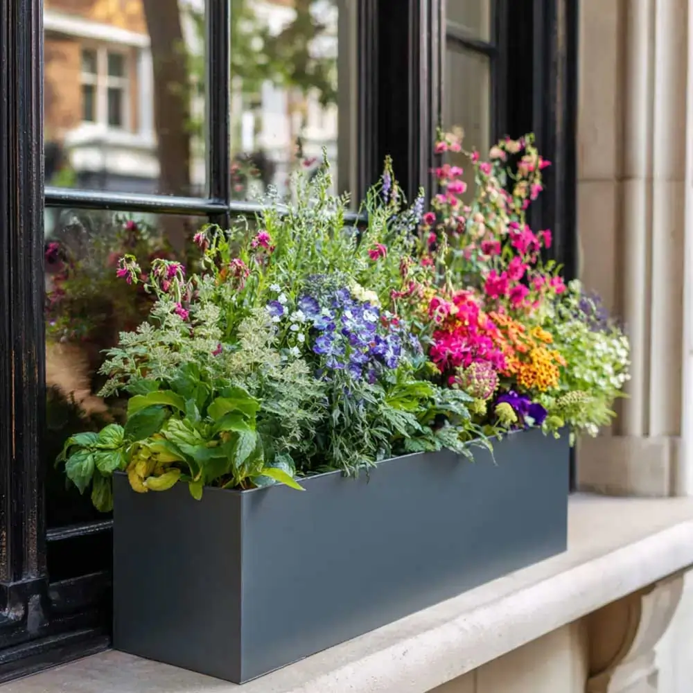 Zinc Galvanised Trough Metal Planter - Image 116