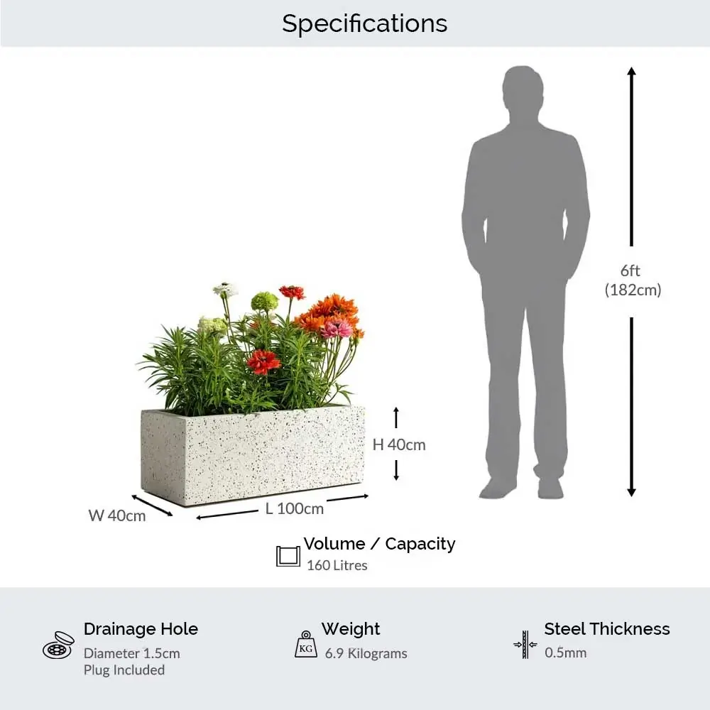 Zinc Galvanised Trough Metal Planter - Image 213