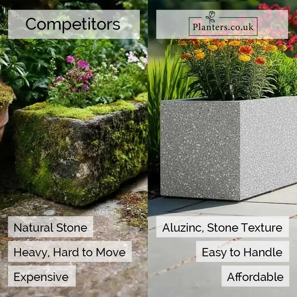 Zinc Galvanised Trough Metal Planter - Image 221