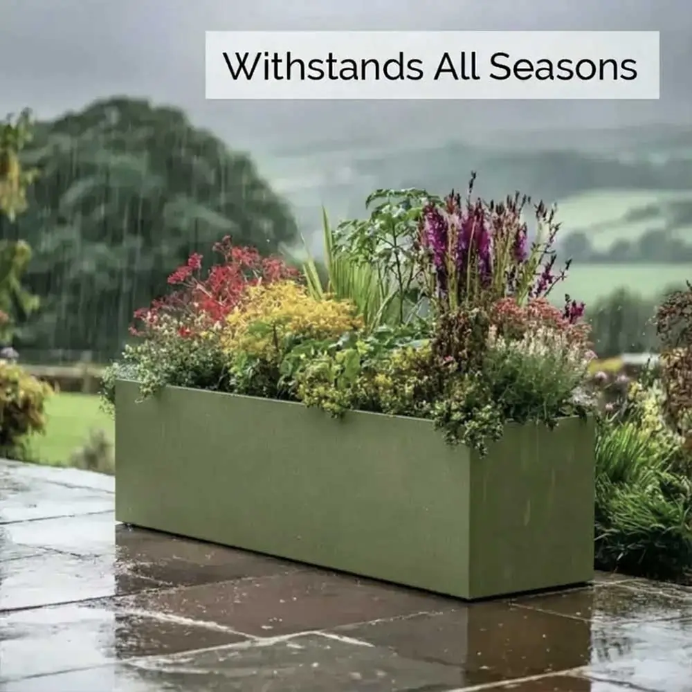 Zinc Galvanised Trough Metal Planter - Image 233