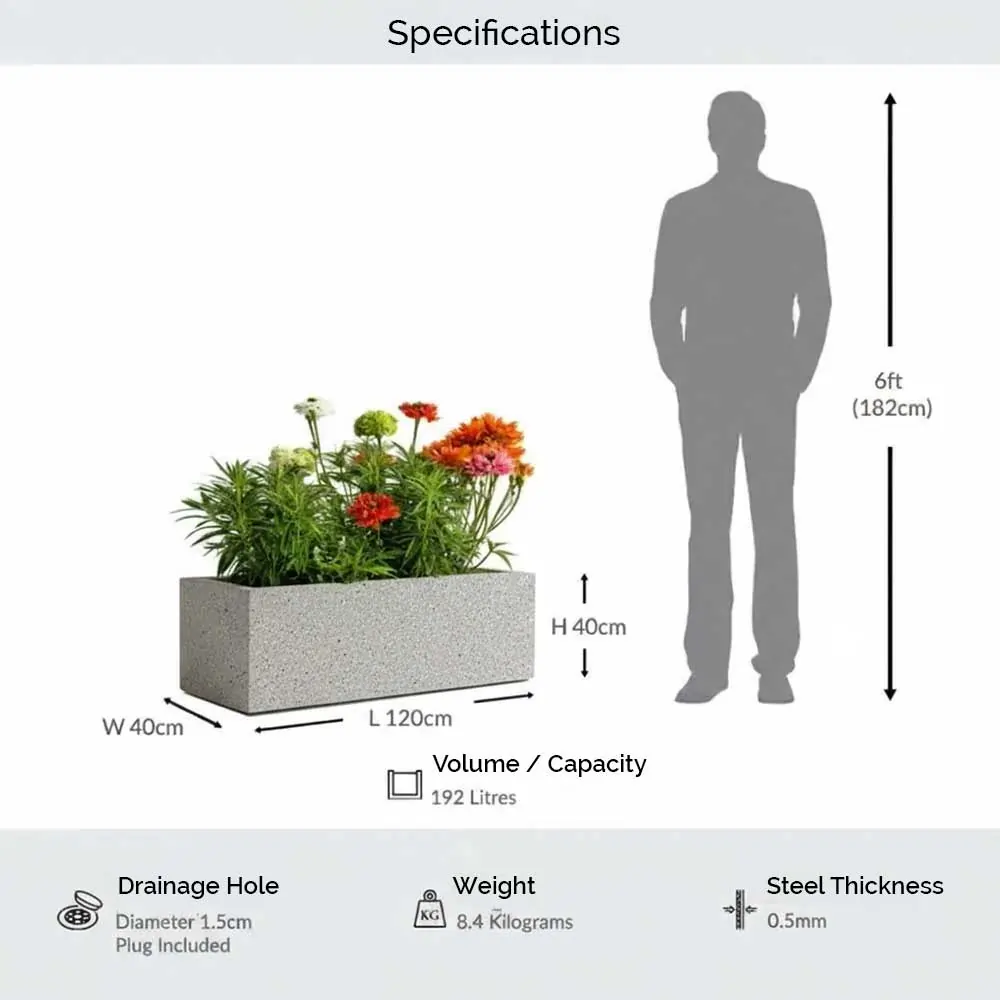 Zinc Galvanised Trough Metal Planter - Image 61